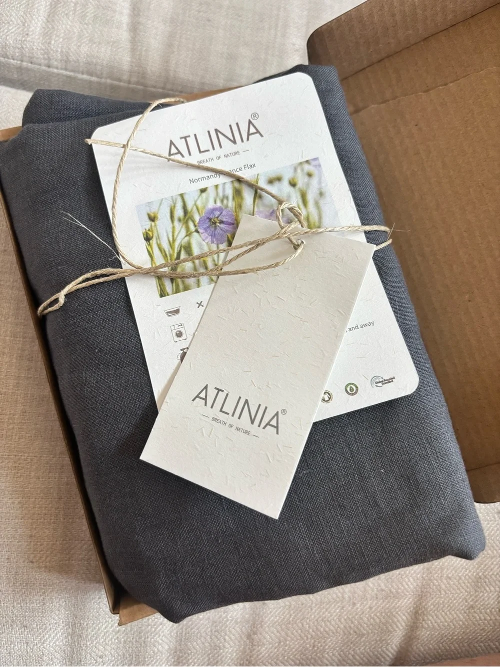 ATLINIA 100% Linen Pillowcases 2, Standard 20